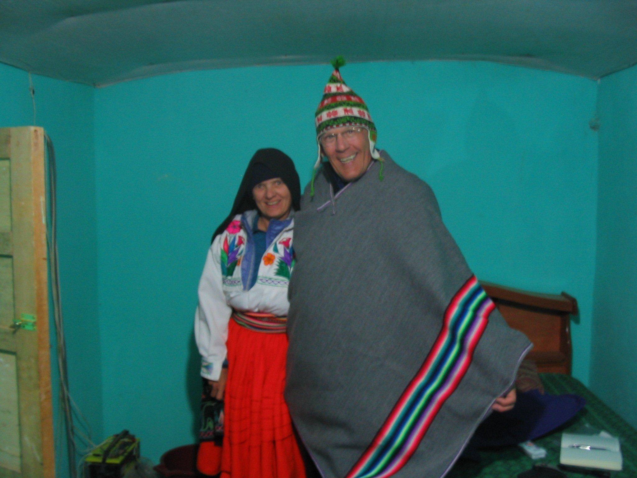 picture of us in Lake Titicaca